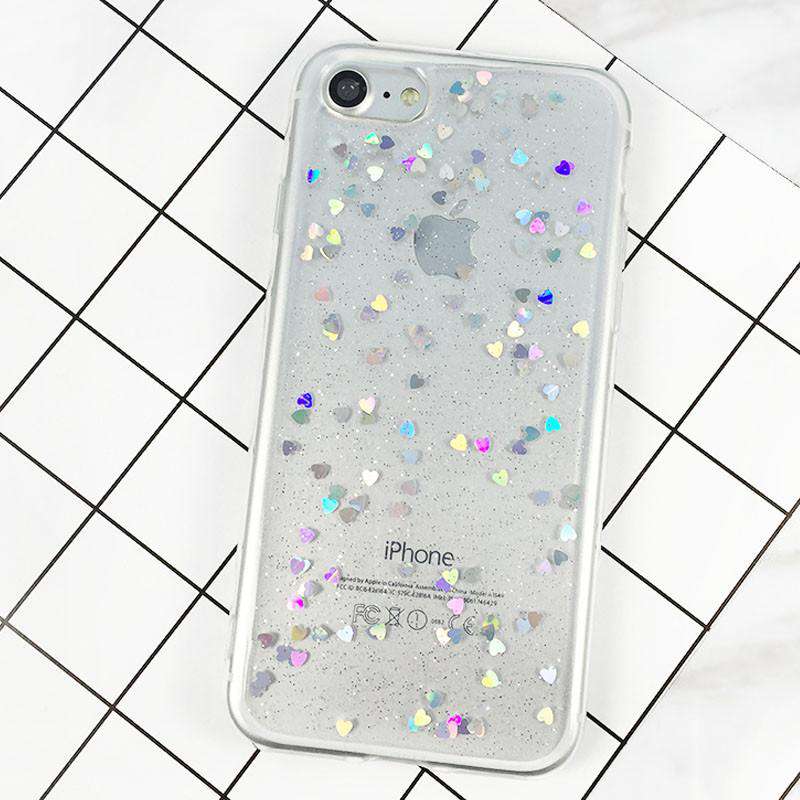 Bling Glitter Hearts Cover for iPhone 11