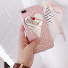 Bling Glitter Hearts Mirror Case