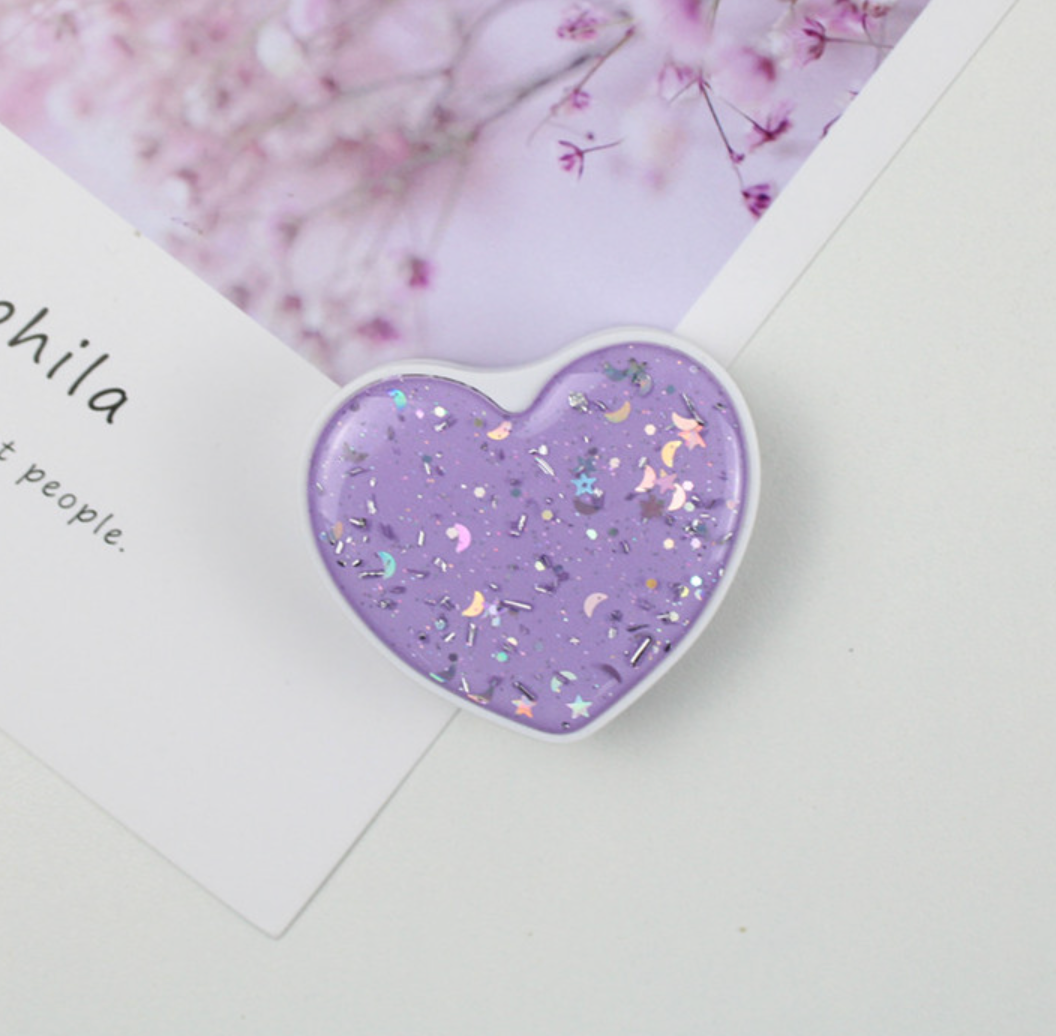 Bling Glitter Pop Up Heart Stand Cover – phone accessory by JustAndBest India