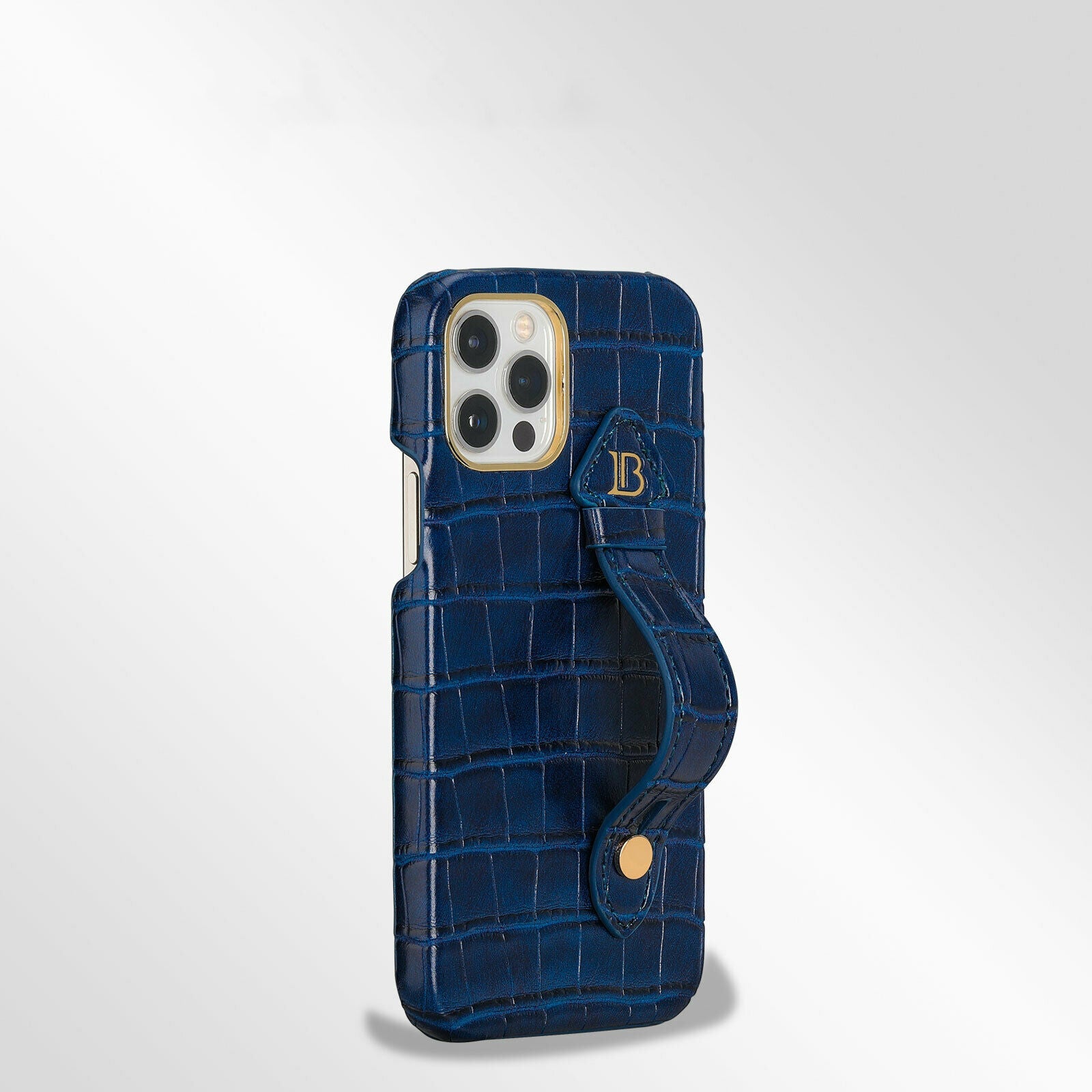 Blue Croco Pattern Leather Luxury Case iPhone cover – JustAndBest India