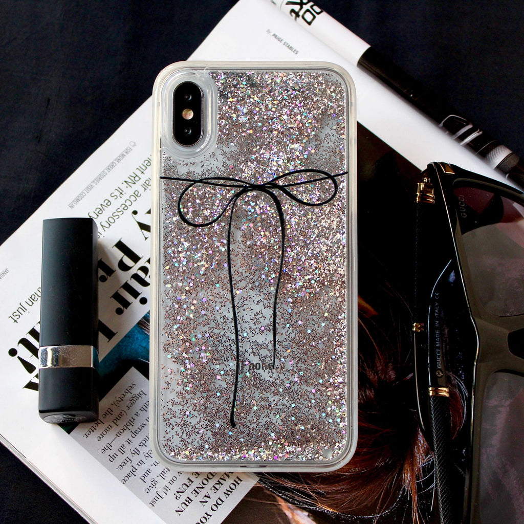 Bowknot Glitter Sequin Quicksand iPhone XS Max Case