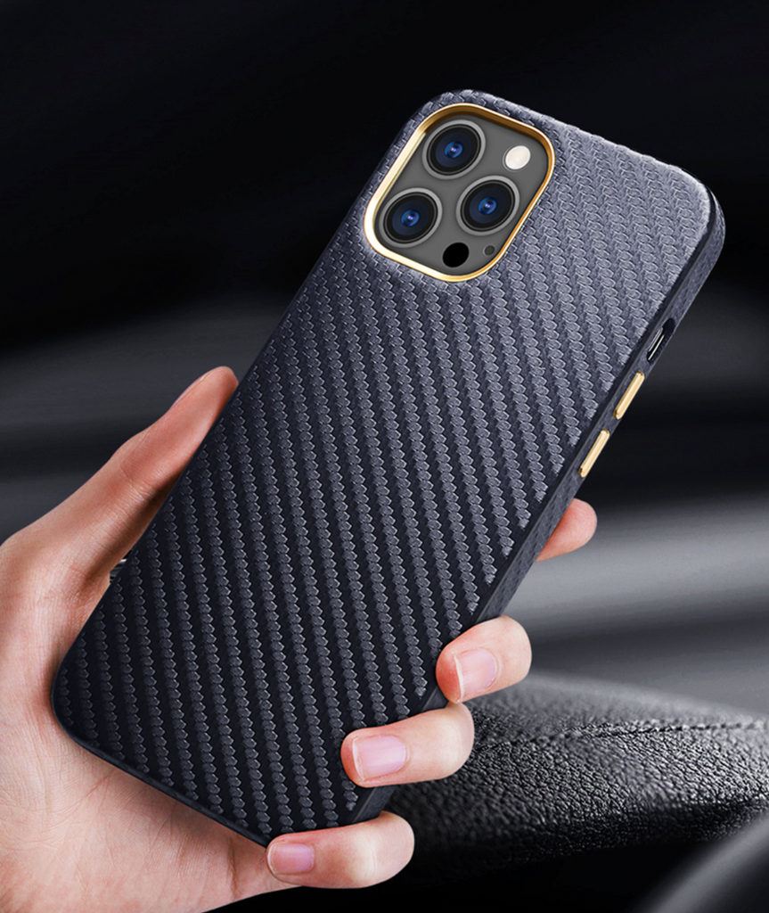 Black Carbon Fiber cover for iPhone
