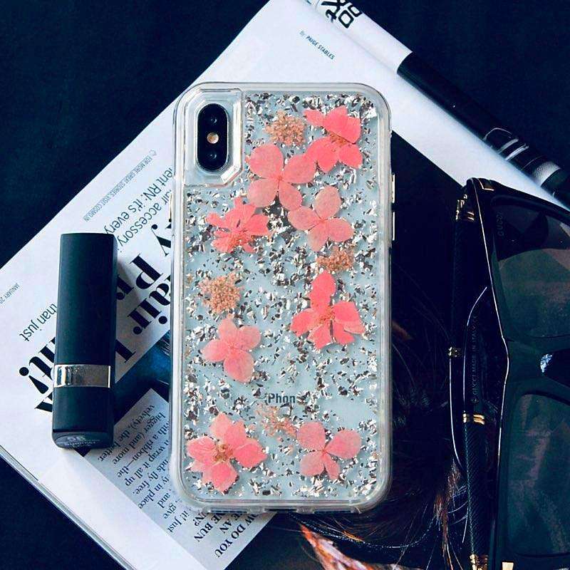 Chic Flower Silver Foil Case for iphone in India