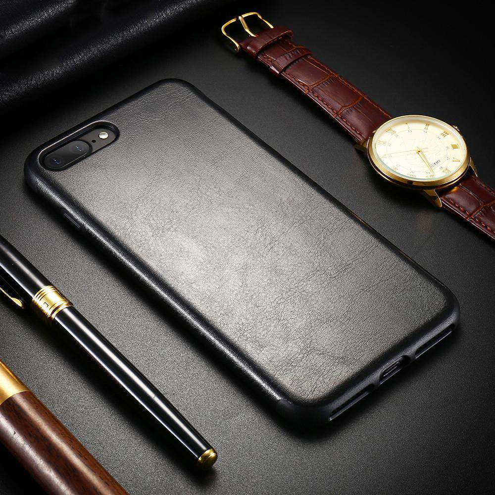 Classic Black Leather iphone Case