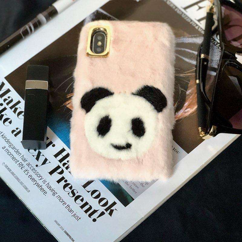 Cute Panda Cosy Fur Luxury Case iPhone cover – JustAndBest India