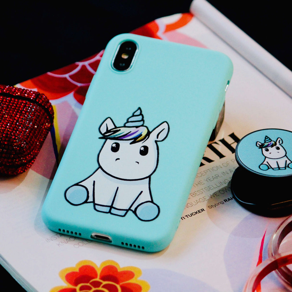 Cute Unicorn Silicone Soft Case for iPhone X / XR