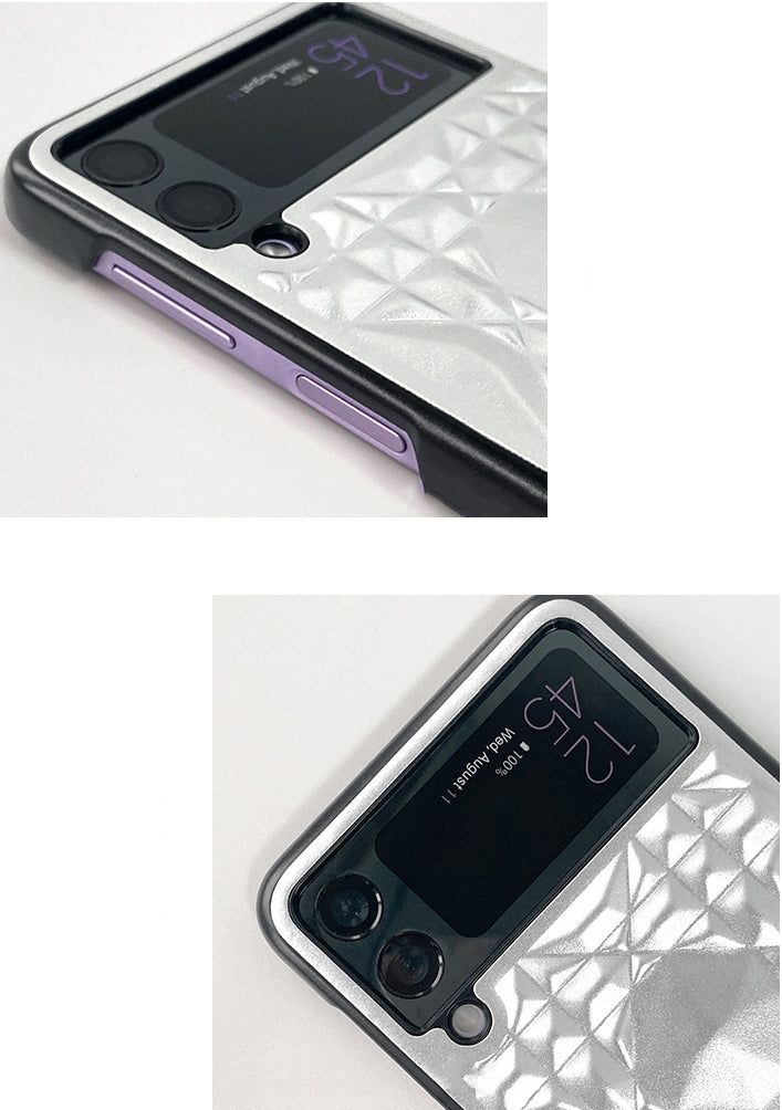 Royal 3D Diamond Pattern Grid Matte Silver Case iPhone cover – JustAndBest India