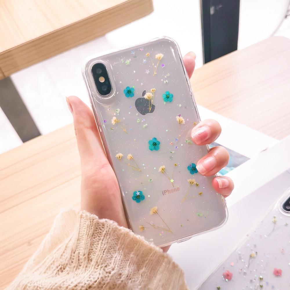 Dried Flowers Glitter Case for iPhone
