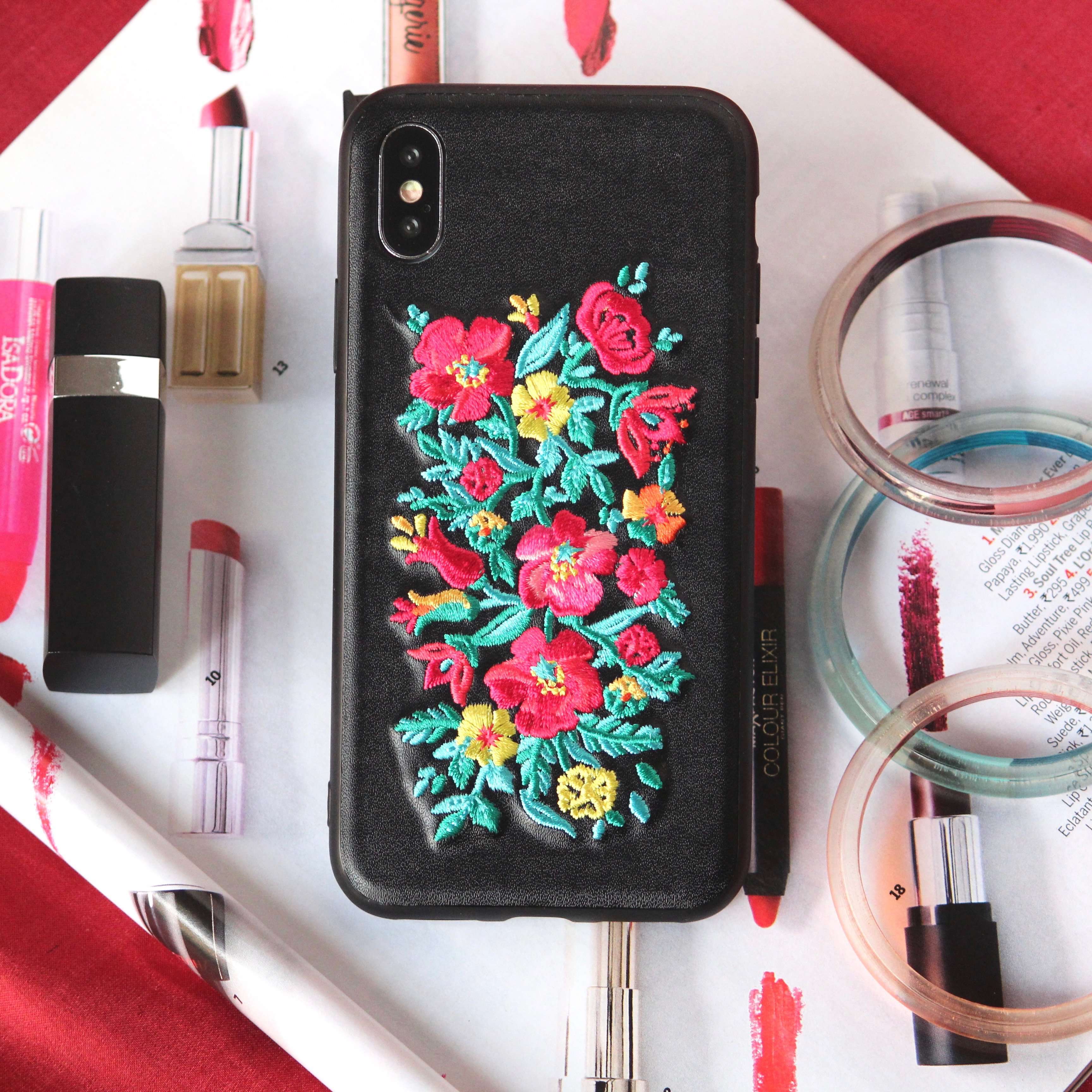 Elegant Floral Embroidery Case for iphone