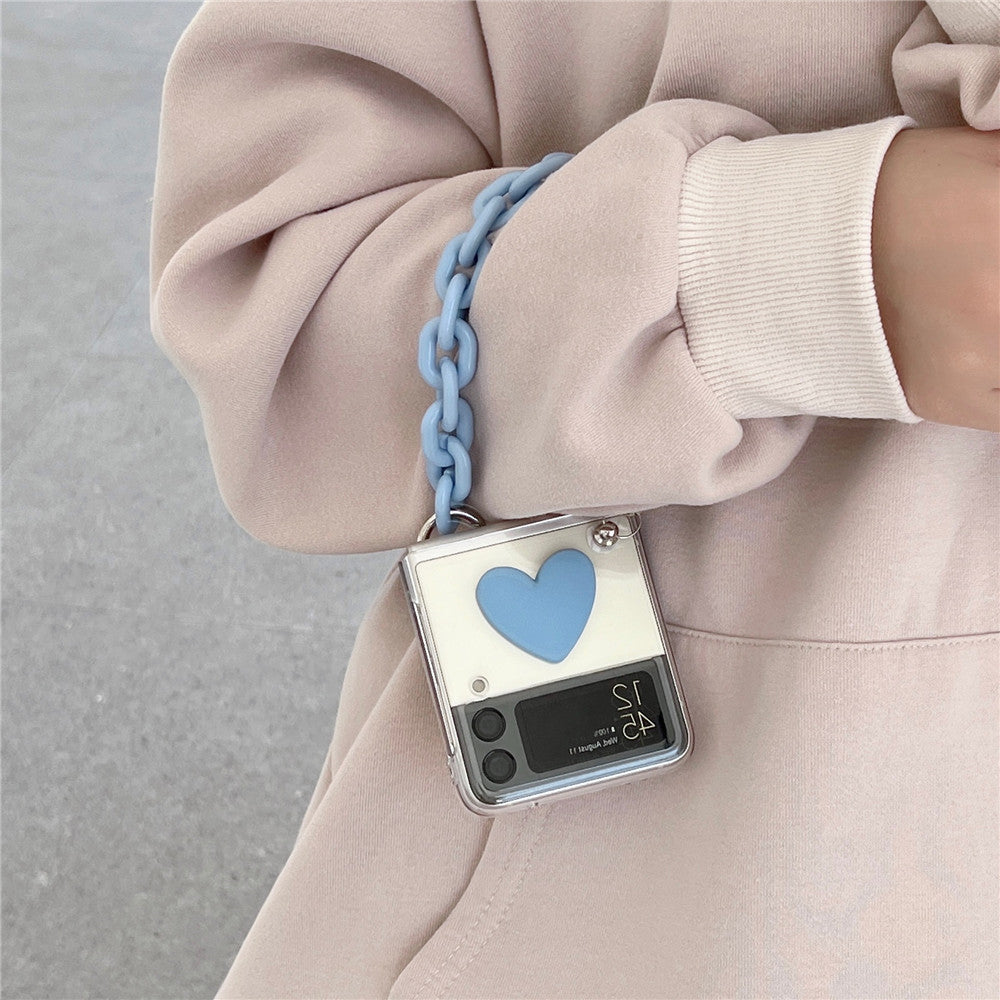 Cute Heart Bracelet Case for Samsung Z Flip 4