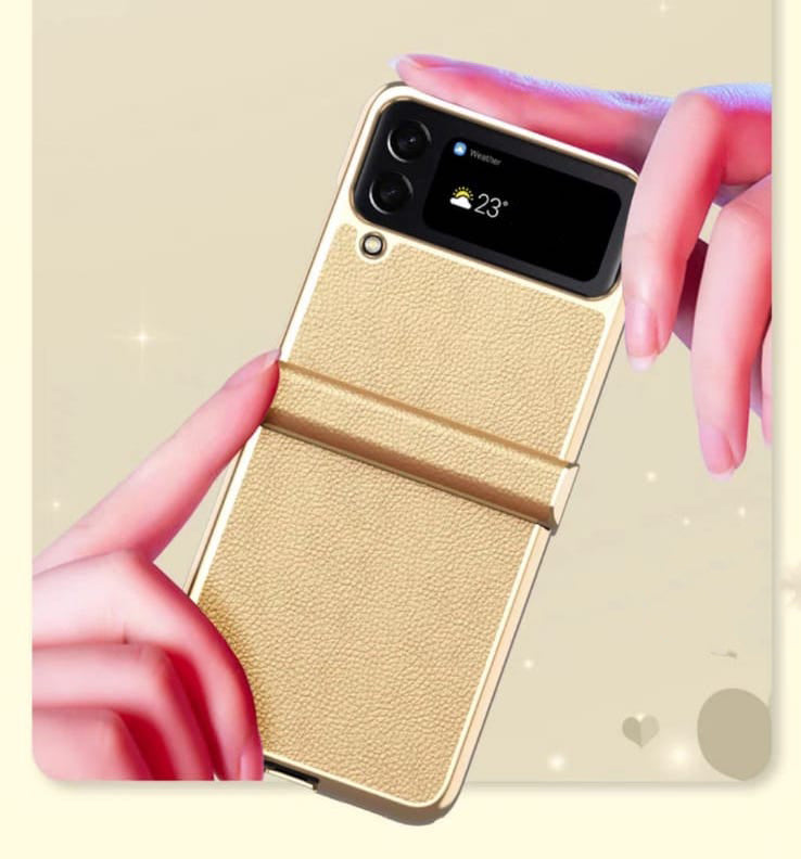 Champagne Gold Leather Premium Slim Cover (with Hinge protection) iPhone cover – JustAndBest India
