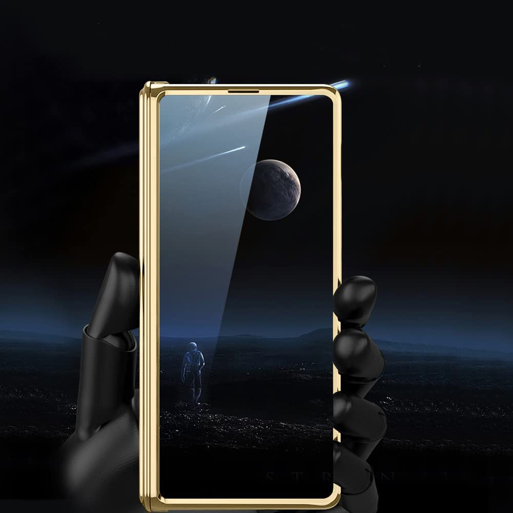 Gold Electroplated Premium Transparent Glass Cover (with Front Glass and Hinge protection) iPhone cover – JustAndBest India