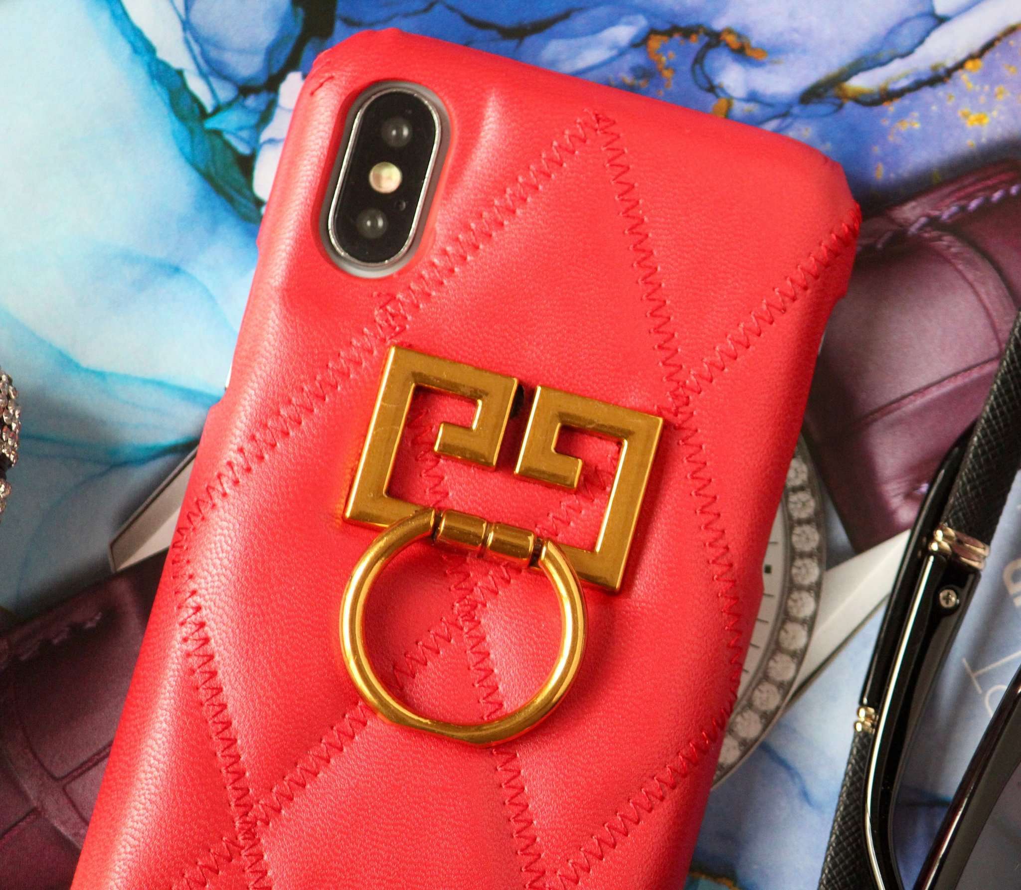 G i v e n c h y -  Ring Holder Premium Leather Luxury Cover – phone accessory by JustAndBest India