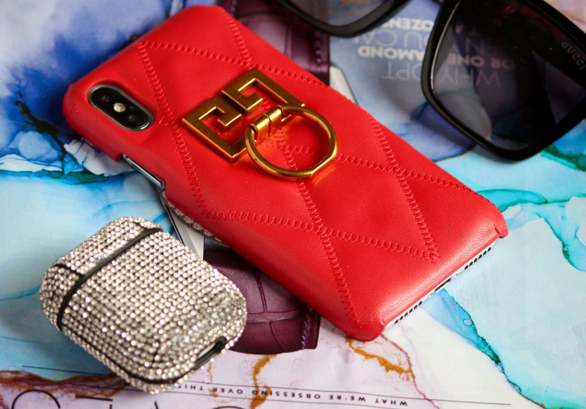 G i v e n c h y -  Ring Holder Premium Leather Luxury Cover – phone accessory by JustAndBest India