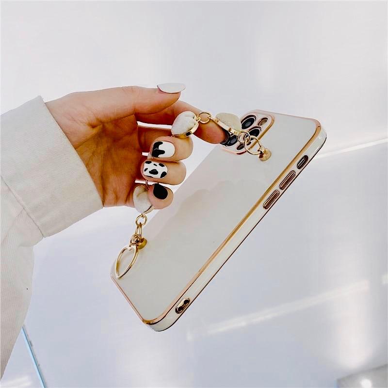 Gold Electroplated Hearts Bracelet Cover iPhone cover – JustAndBest India