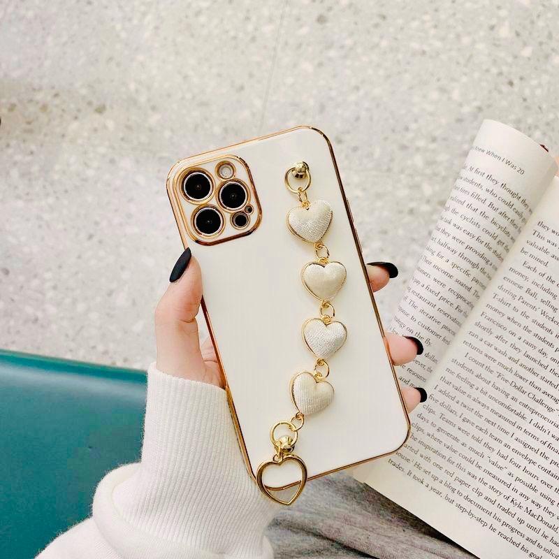 Gold Electroplated Hearts Bracelet Cover iPhone cover – JustAndBest India