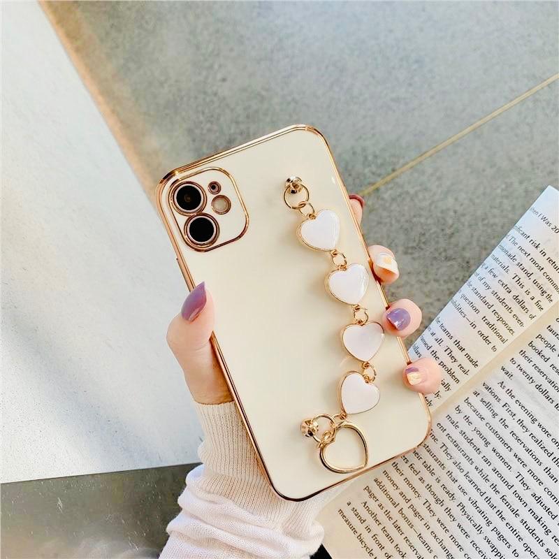 Candy Color Love Heart Chain Bracelet Phone Case  The MobileCase Studio