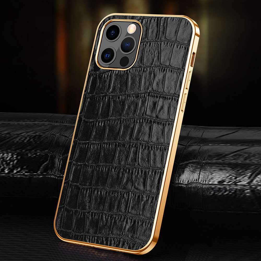 Gold Electroplated Premium Leather Luxury Case iPhone cover – JustAndBest India