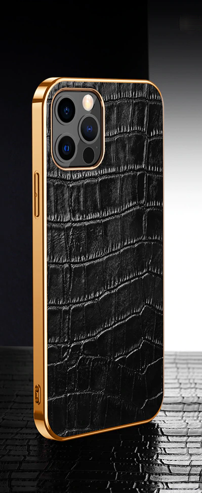 Gold Electroplated Premium Leather Luxury Case iPhone cover – JustAndBest India