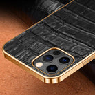 Gold Electroplated Premium Leather Luxury Case