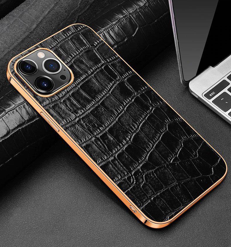 Gold Electroplated Leather Case for iphone