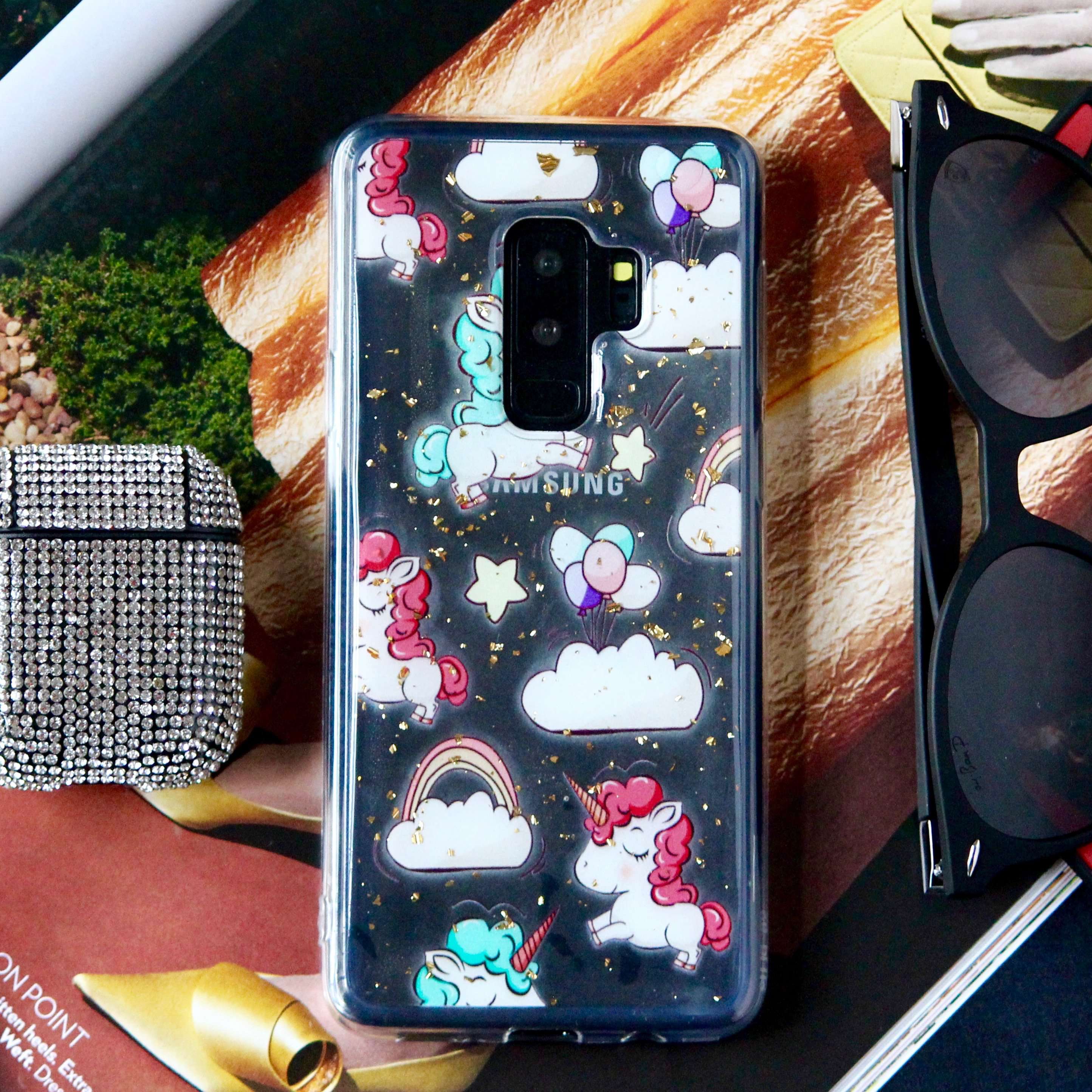 Gold Foil Cute Unicorn Transparent Cover iPhone cover – JustAndBest India