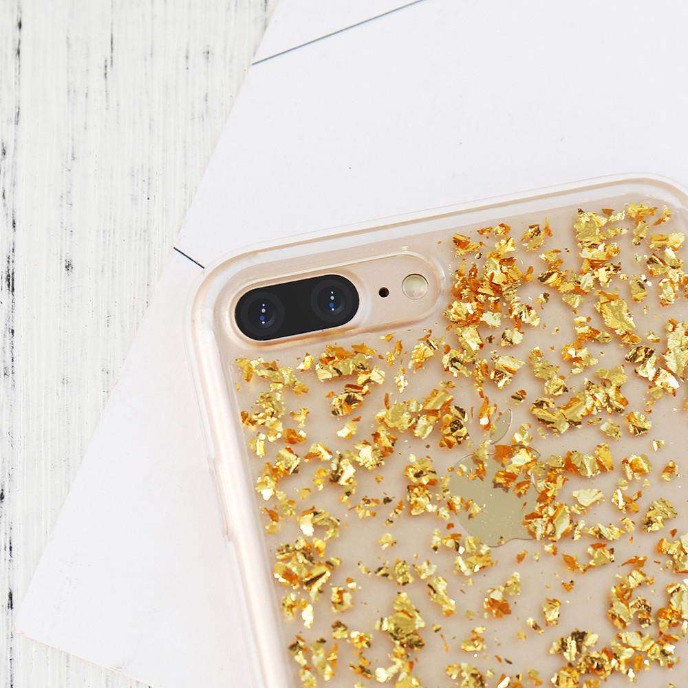 Gold Foil Sequin Transparent iPhone SE 2020 Case