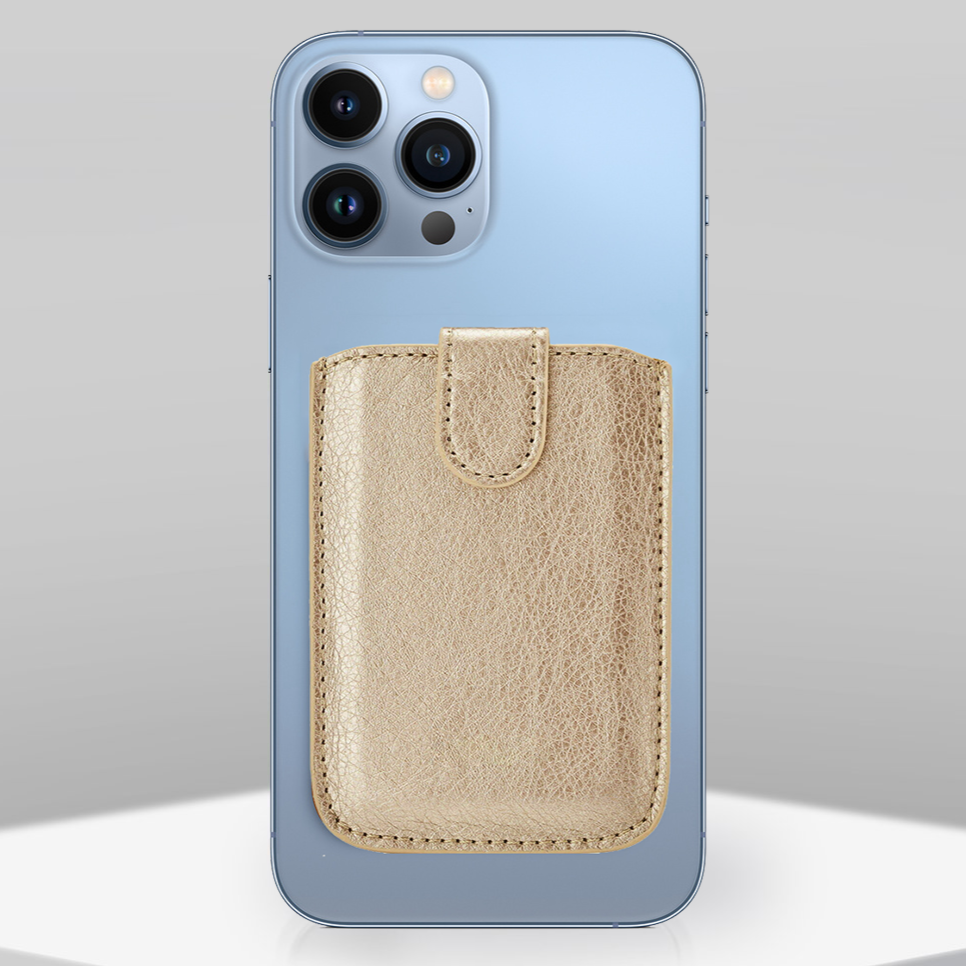 Gold Multi Card Holder Leather Premium Phone Wallet – phone accessory by JustAndBest India