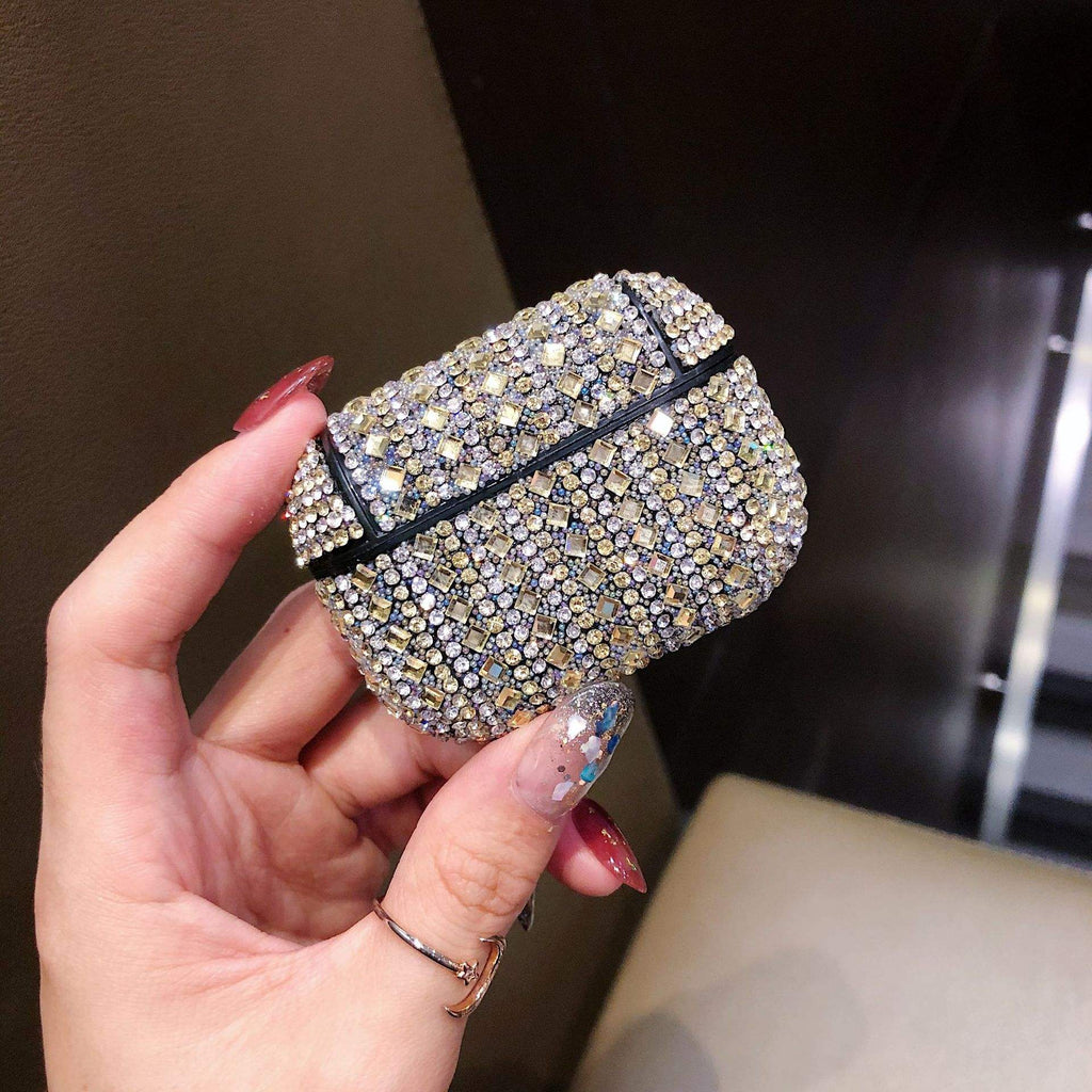 Gold & Silver Mirror Rhinestones Luxury AirPods Cover