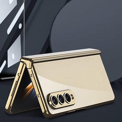 Gold Electroplated Premium Transparent Glass Cover (with Front Glass and Hinge protection) iPhone cover – JustAndBest India