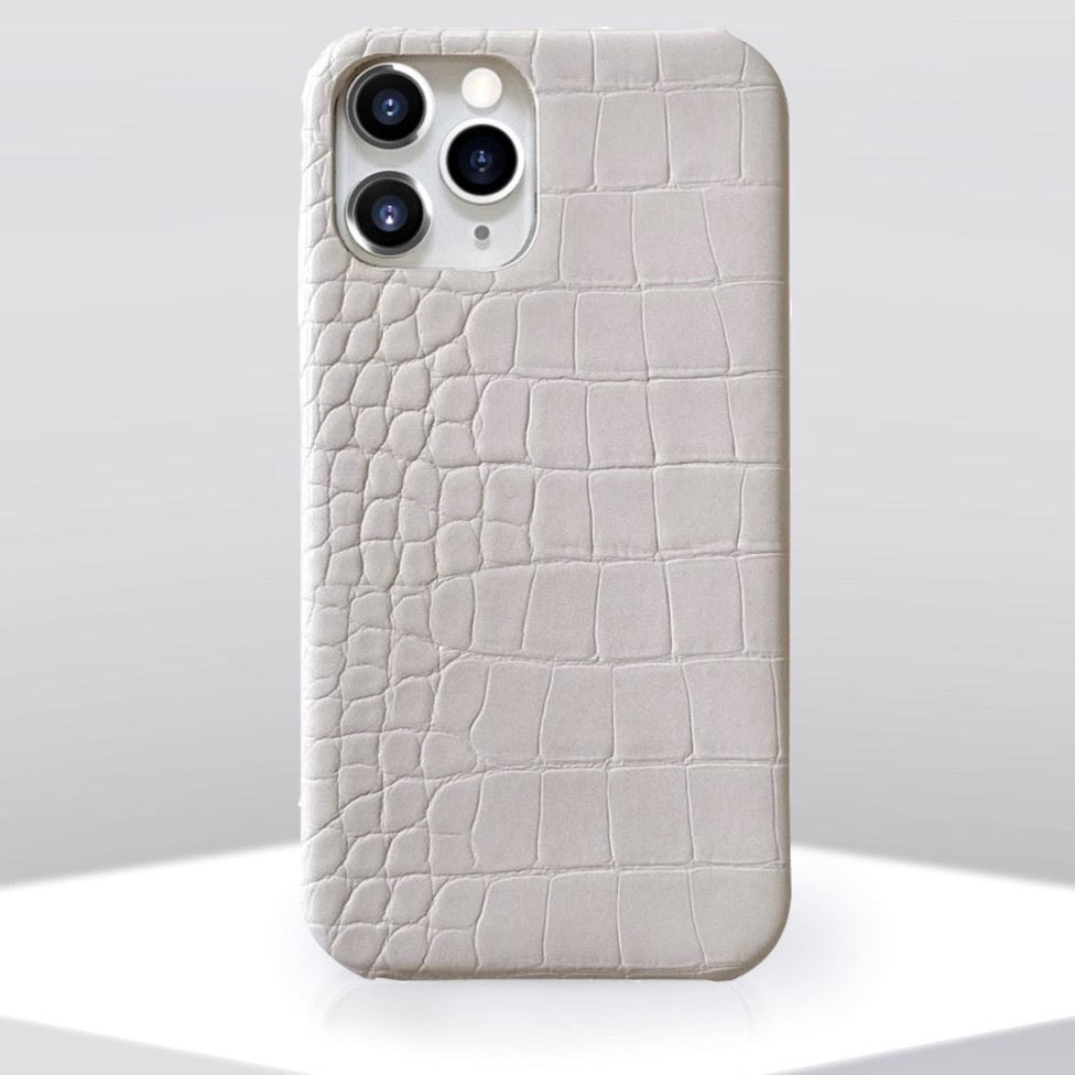 Hadoro Luxury Alligator Leather Black Grey iPhone 13 Pro Max Case