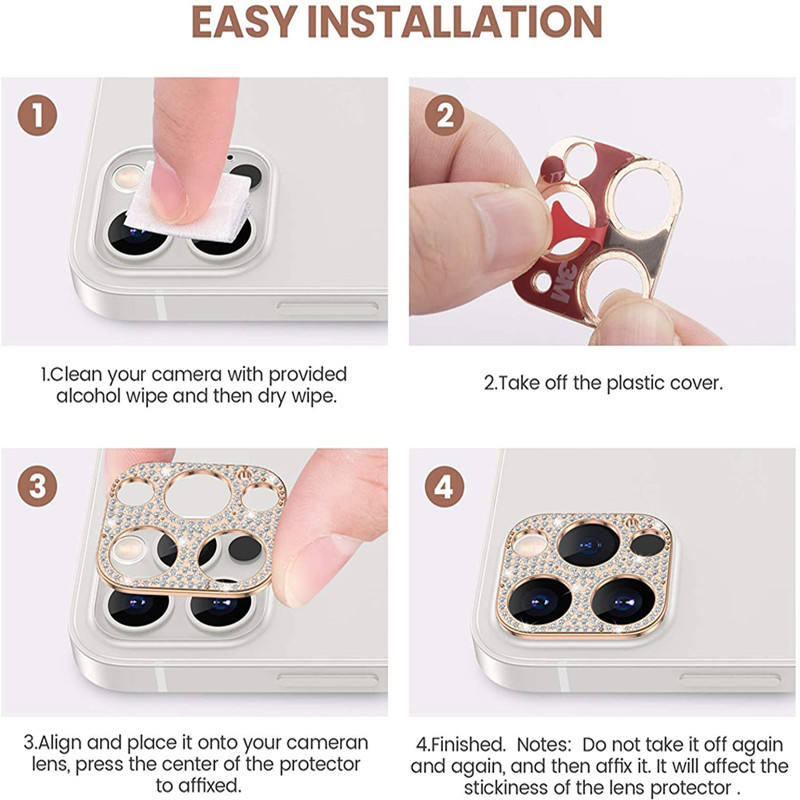 Golden Diamond Stones iPhone Camera Lens Protector – phone accessory by JustAndBest India