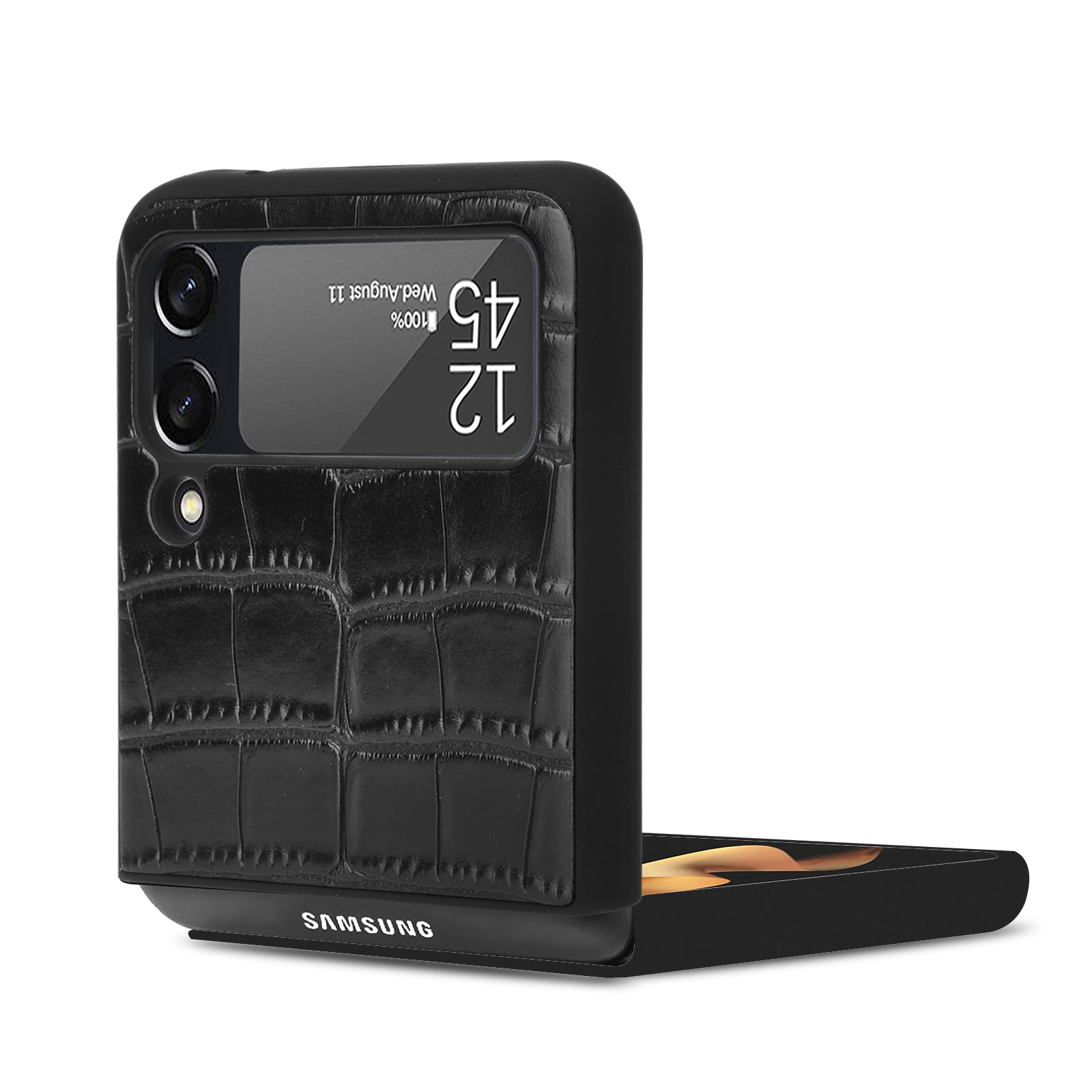 Croco Pattern Black Leather Luxury Case iPhone cover – JustAndBest India