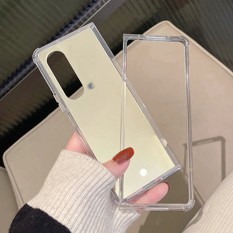 gold mirror shockproof cover for samsung z fold