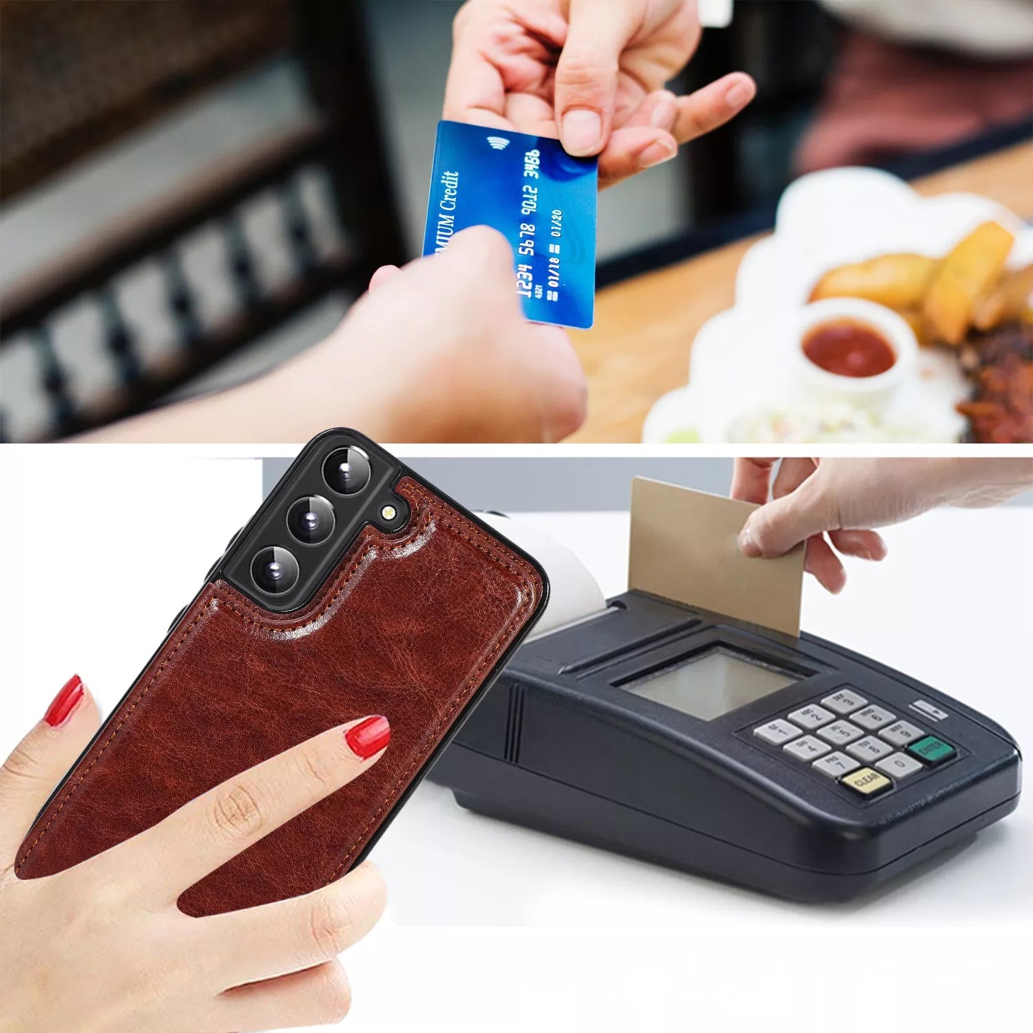 Luxury Wallet Style Premium Leather Cover iPhone cover – JustAndBest India