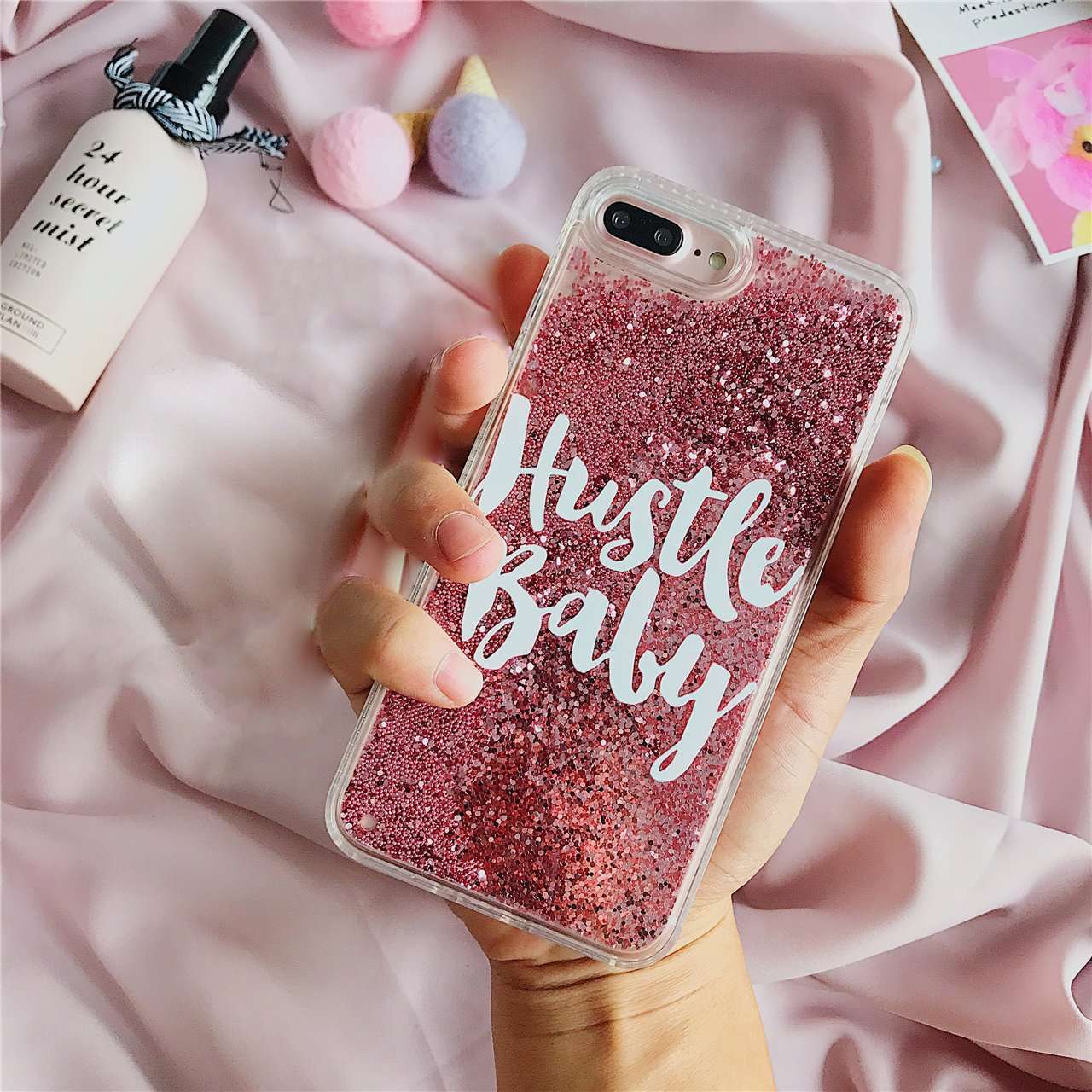 Hustle Baby Glitter Quicksand Case iPhone cover – JustAndBest India