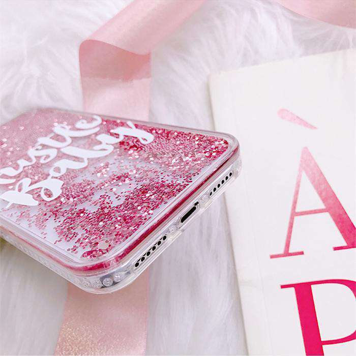 Pink Glitter Quicksand Case iPhone XS