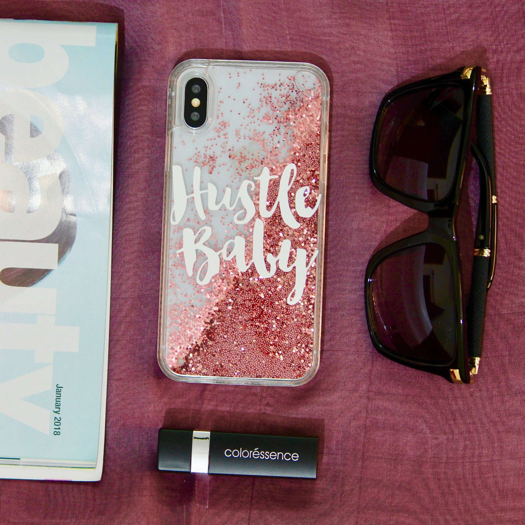 Hustle Baby Glitter Quicksand Case iPhone XS