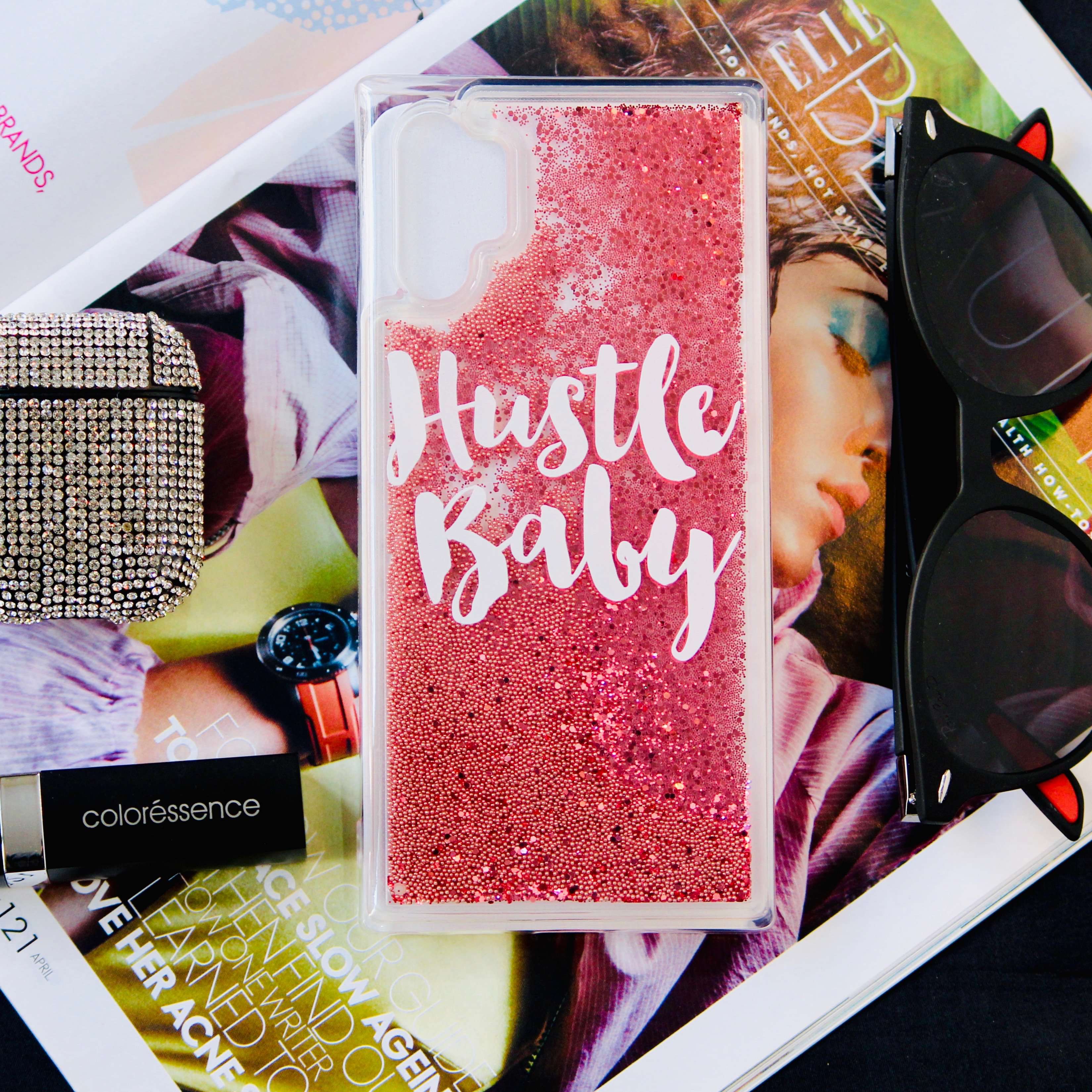Hustle Baby Glitter Quicksand Glitter Sequin Case iPhone cover – JustAndBest India