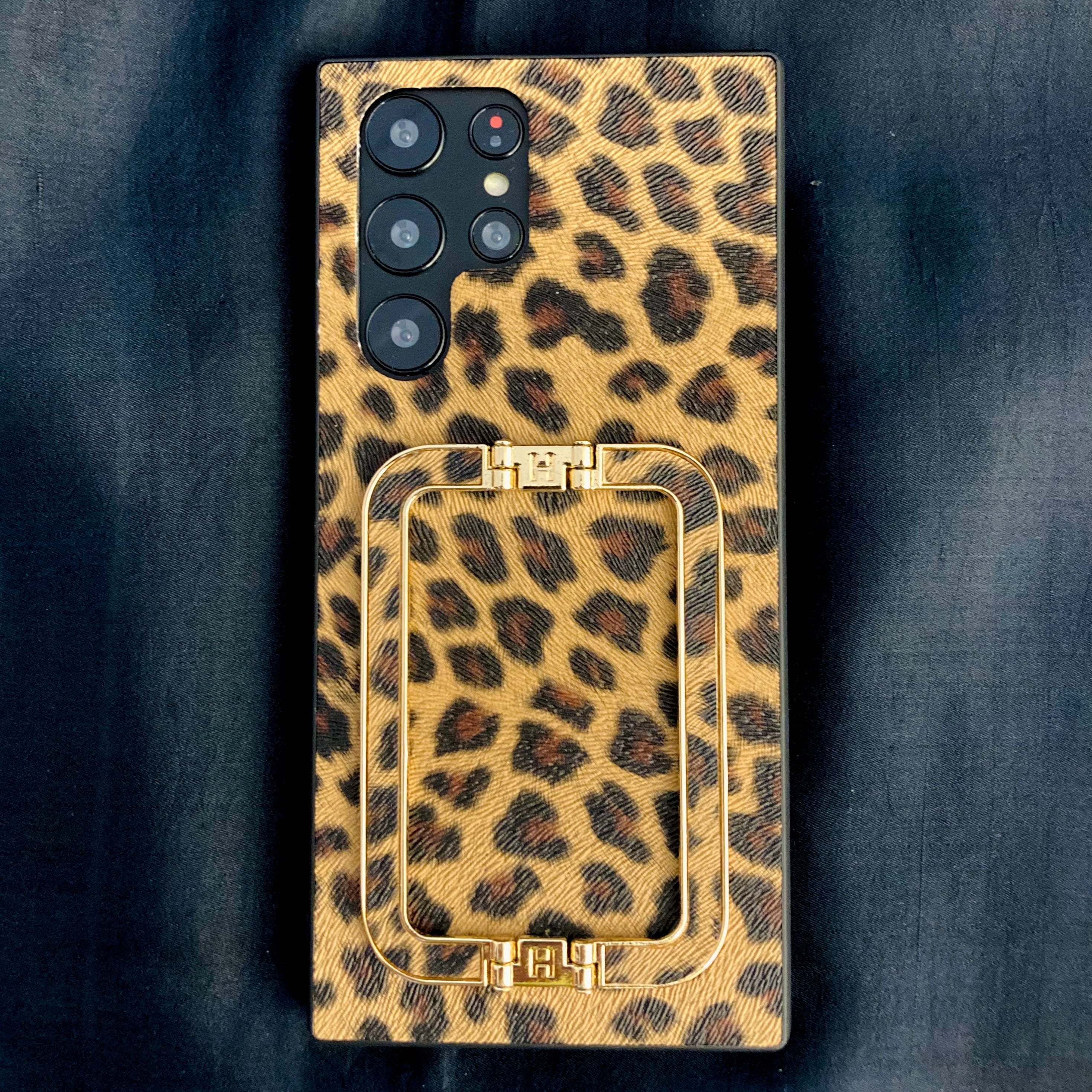 Classy Leopard Style Gold Buckle Holder Case – phone accessory by JustAndBest India