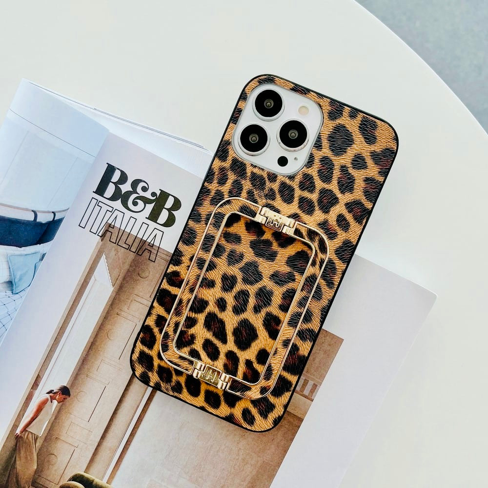 Classy Leopard Style Gold Buckle Holder Case – phone accessory by JustAndBest India