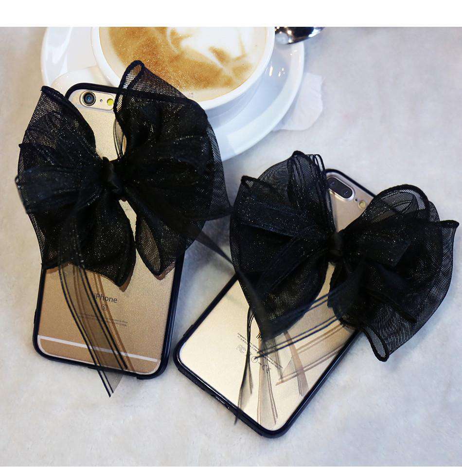 Black Lace Bowknot Luxury iPhone SE 2020 Case