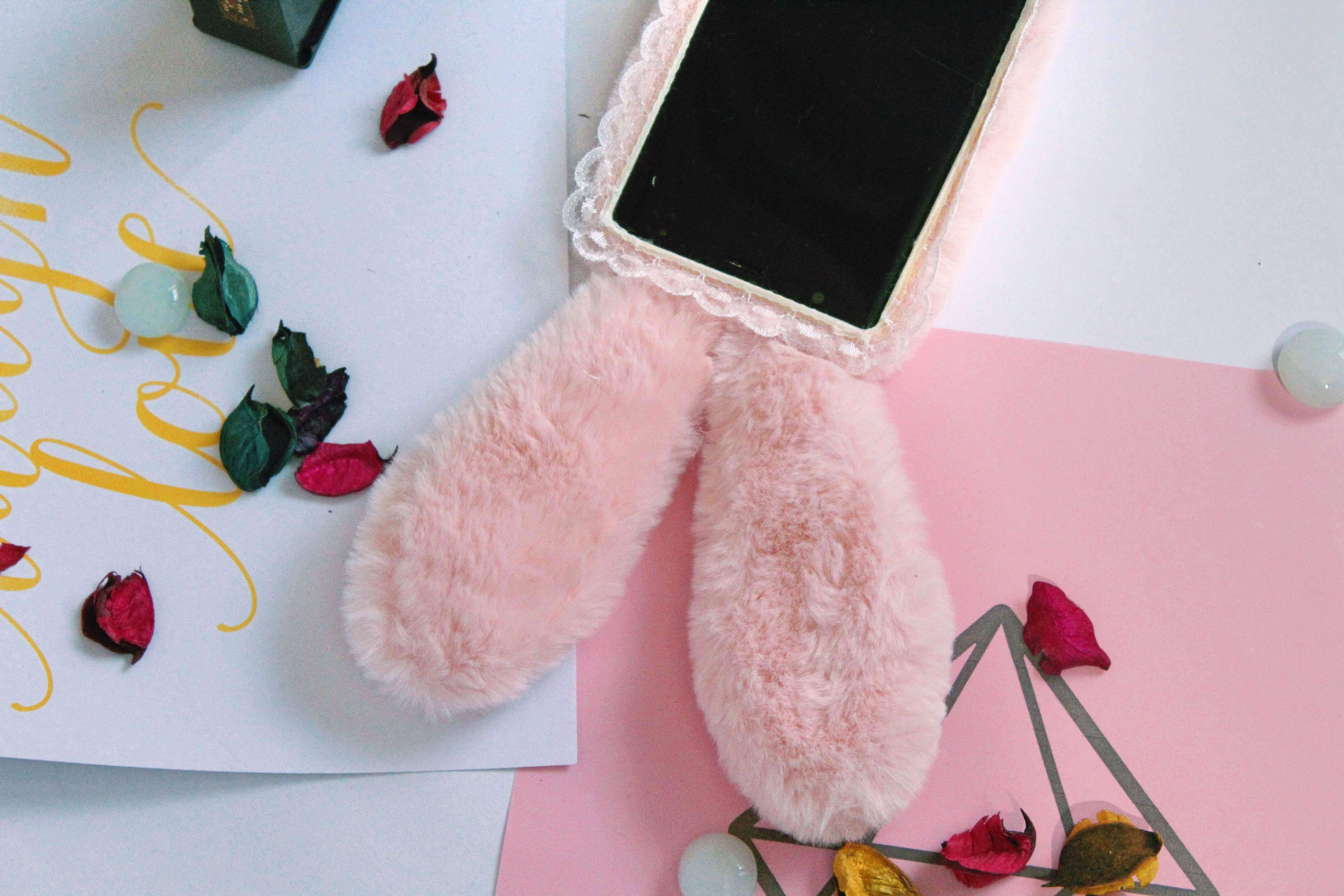 Luxury Bunny Rabbit Fur Plush Case iPhone cover – JustAndBest India