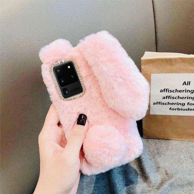 pink fur Samsung Galaxy S20 case