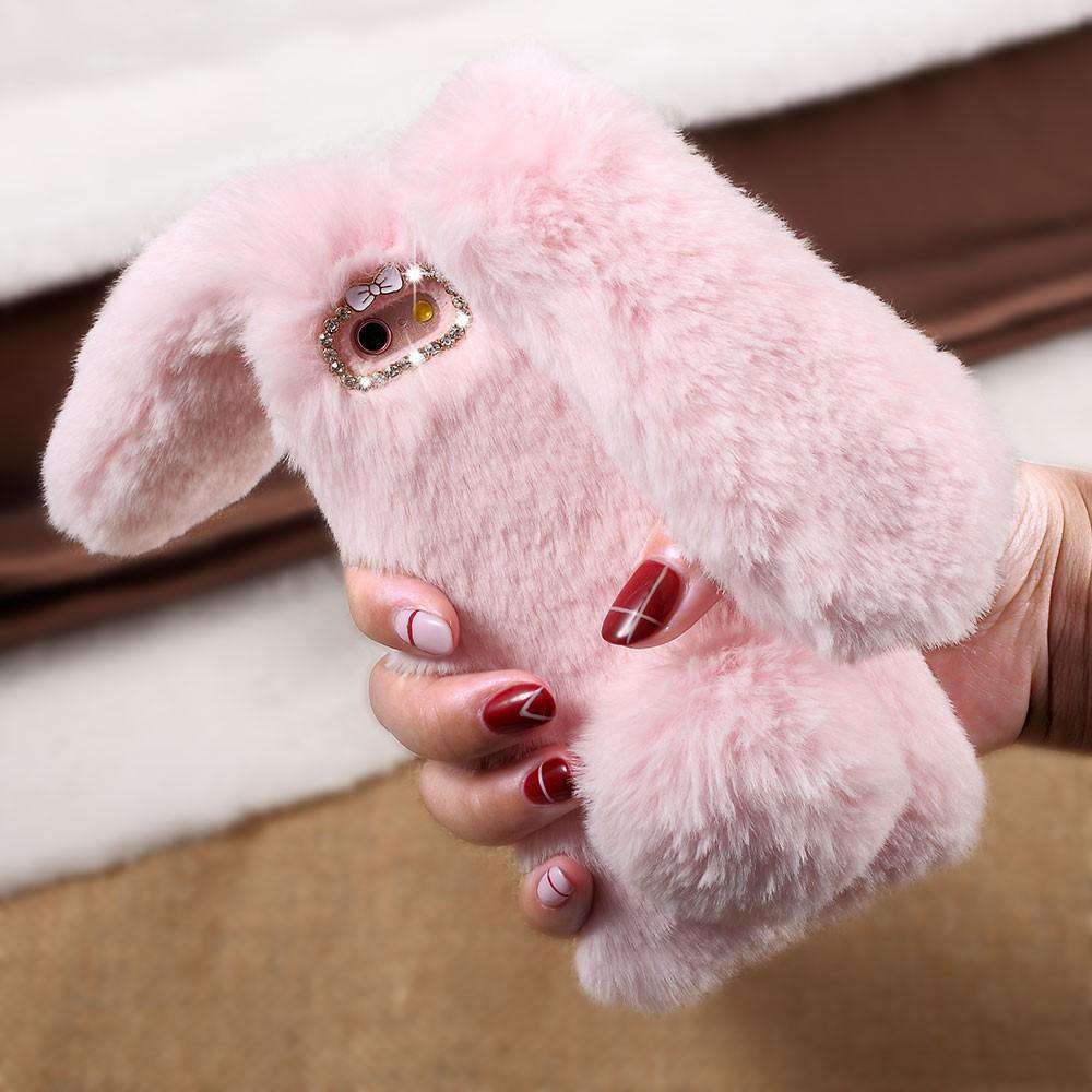 Luxury Bunny Rabbit Fur Plush Case