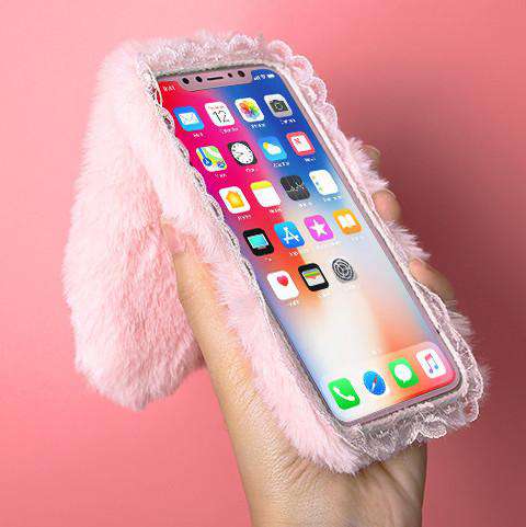 Pink Fur Case for iPhone XR / XS / X