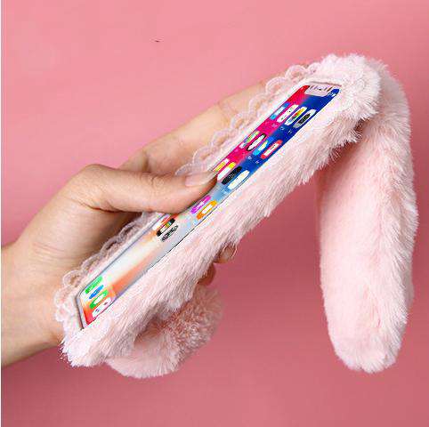 Luxury Bunny Rabbit Fur Plush Case (Available for iPhone 11 / 11 Pro / 11 Pro Max) – JustAndBest India