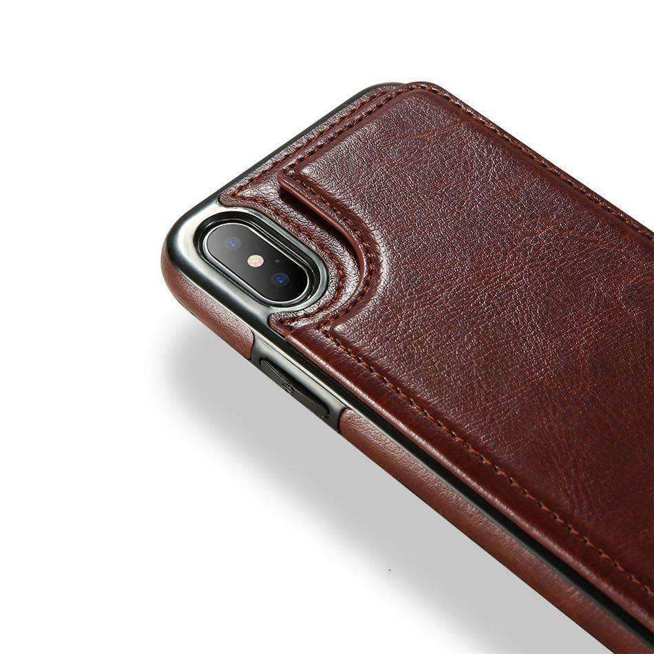 Luxury Wallet Style Premium Leather Case iPhone cover – JustAndBest India