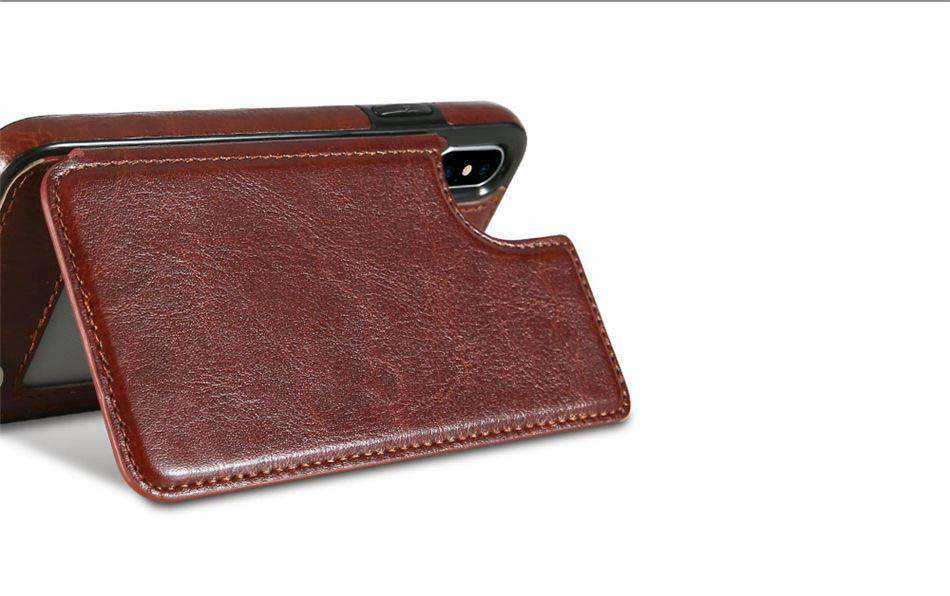 Luxury Wallet Style Premium Leather Case iPhone cover – JustAndBest India
