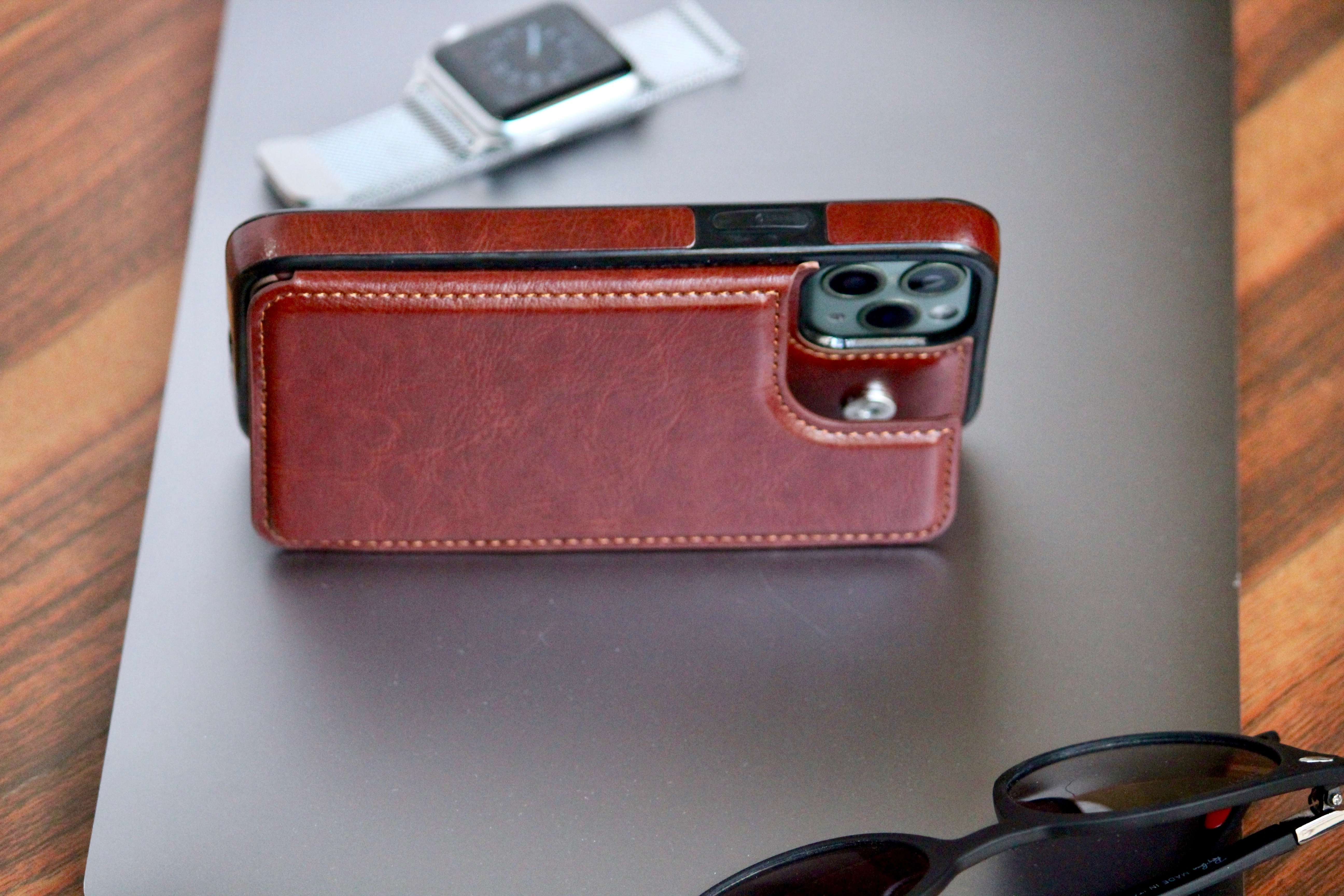 Luxury Wallet Style Premium Leather Case iPhone cover – JustAndBest India
